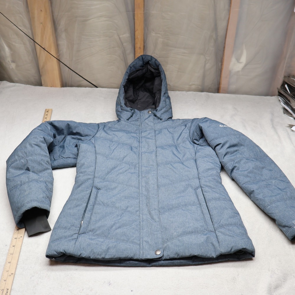 Columbia Jacket Women Small Blue McCleary Pass Insulated Full Zip Winter Puffer